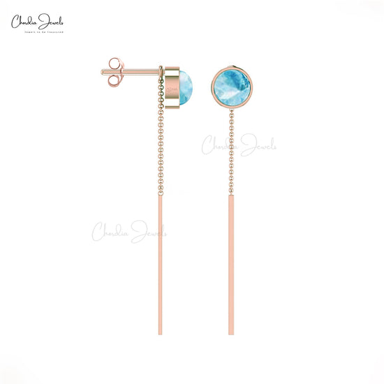 aquamarine threader earrings