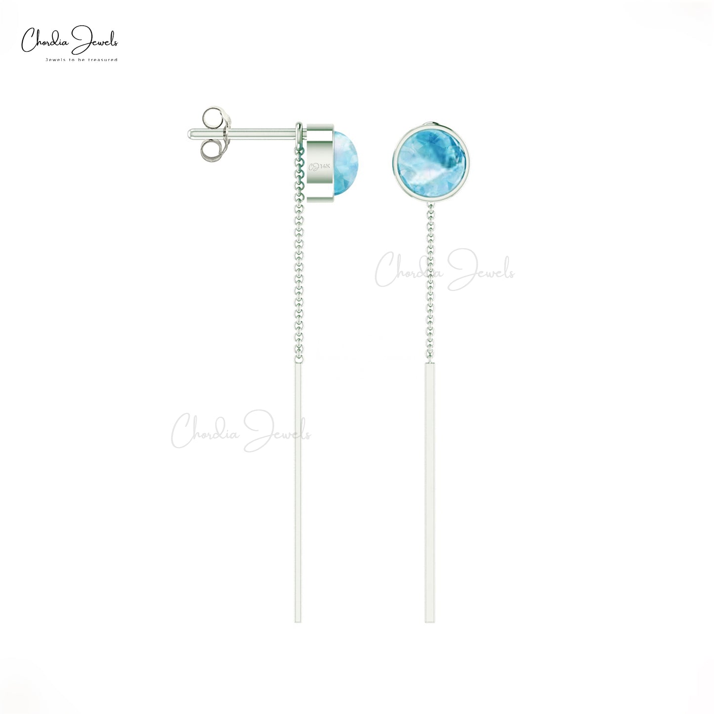 woman's aquamarine gifting earrings 