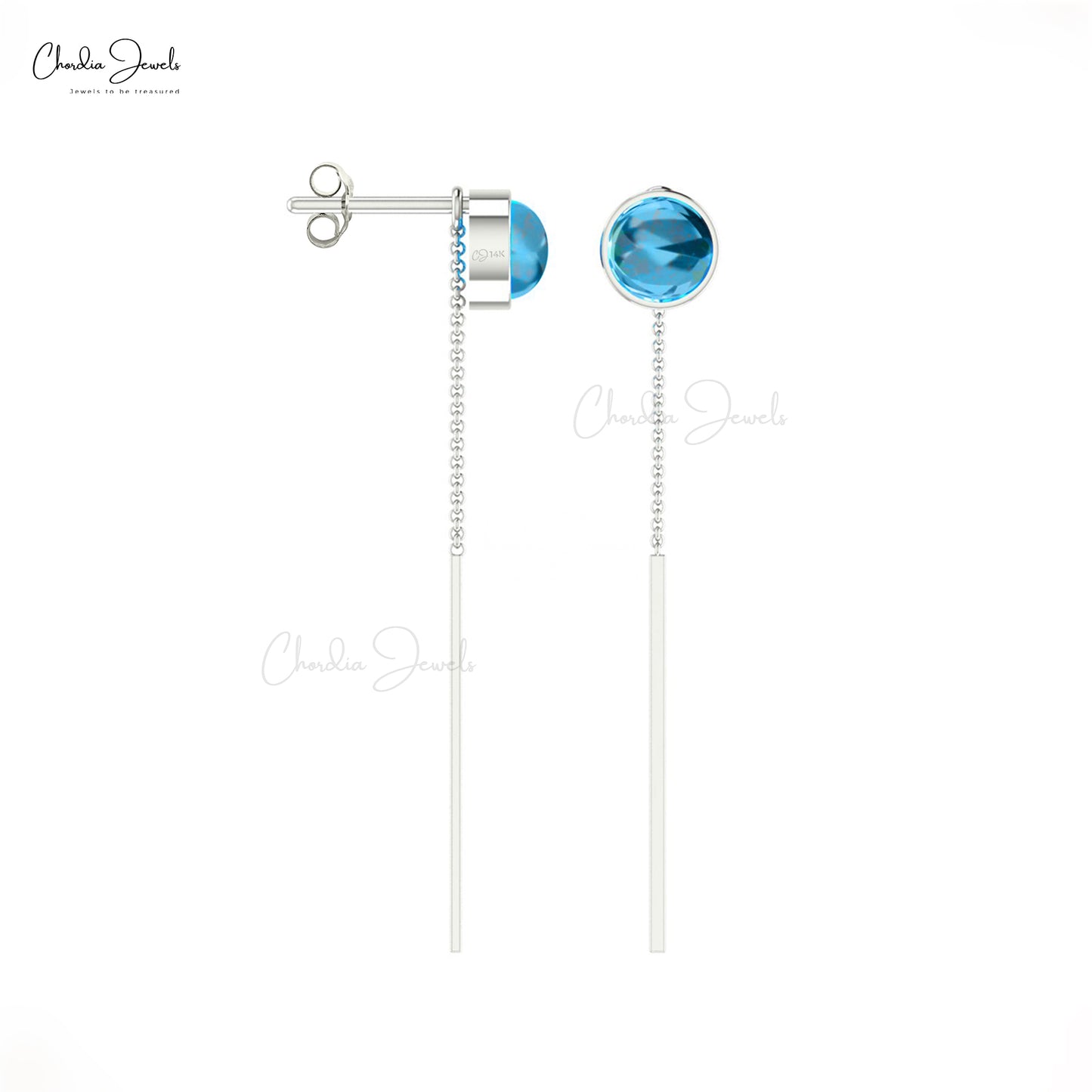 Long chain blue earrings