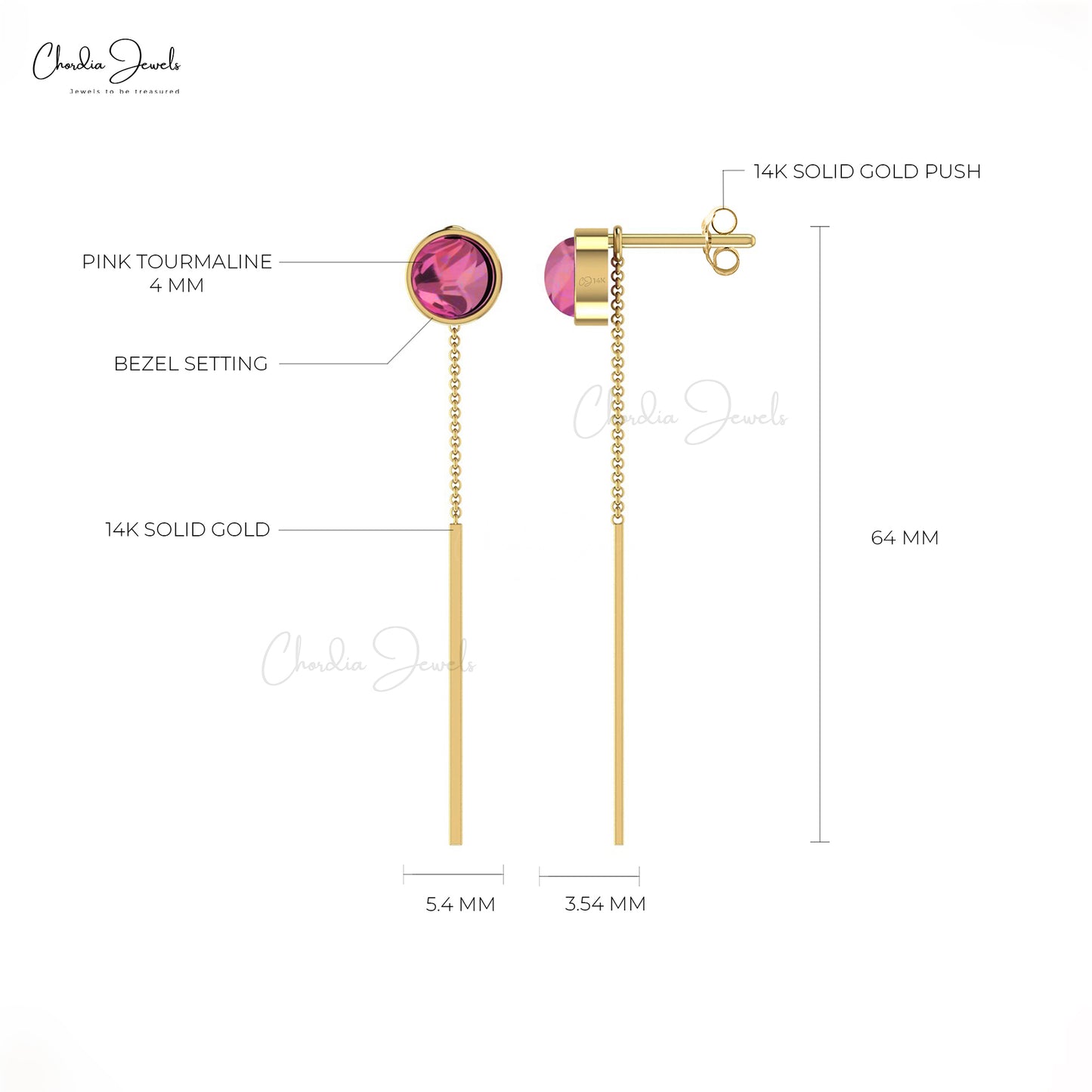 Push Back Chain Earrings