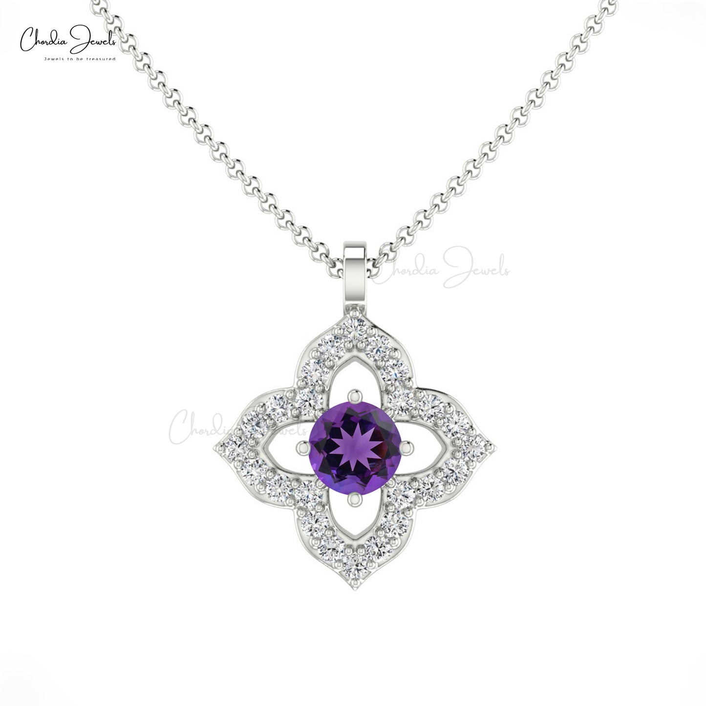 Shop Amethyst & Diamond Pendant