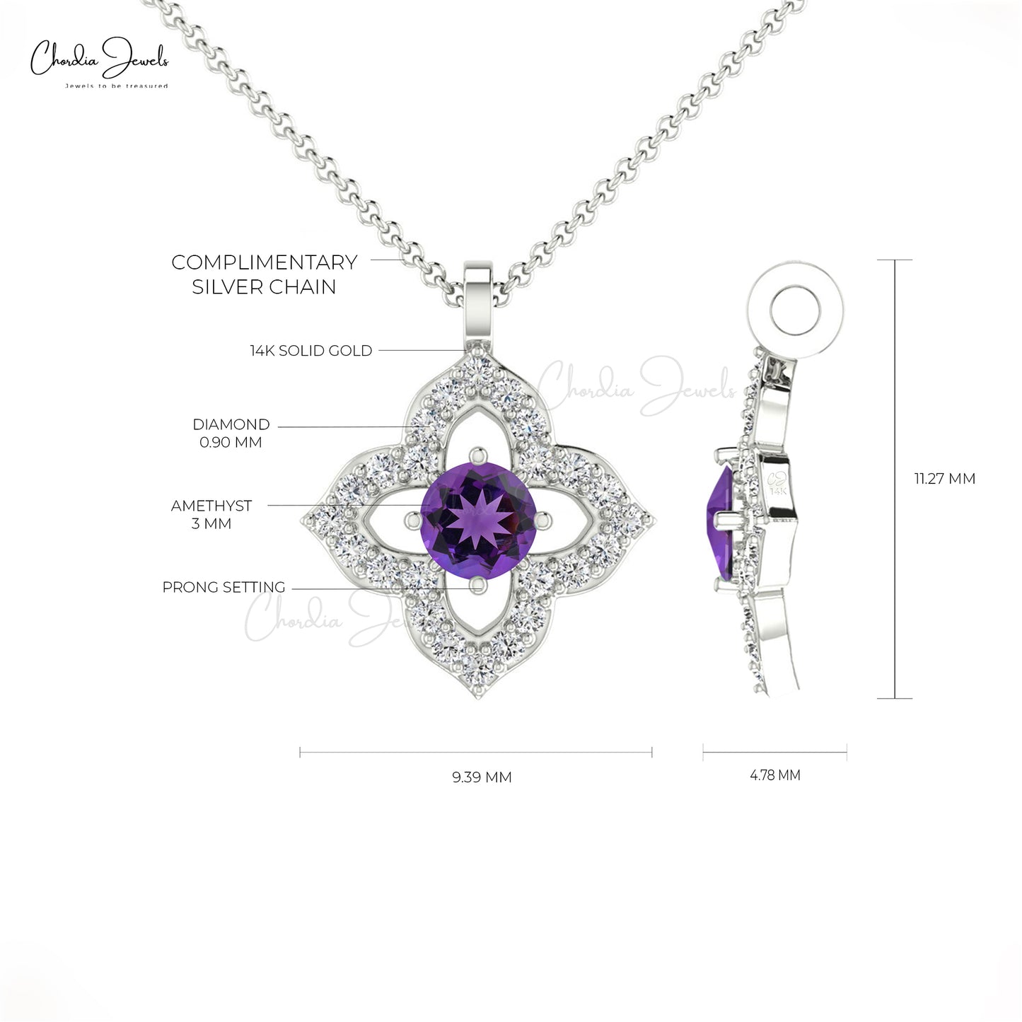 Shop Amethyst & Diamond Pendant