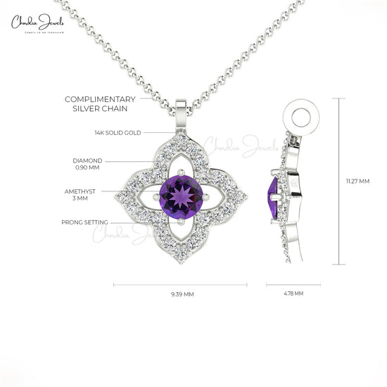 Shop Amethyst & Diamond Pendant