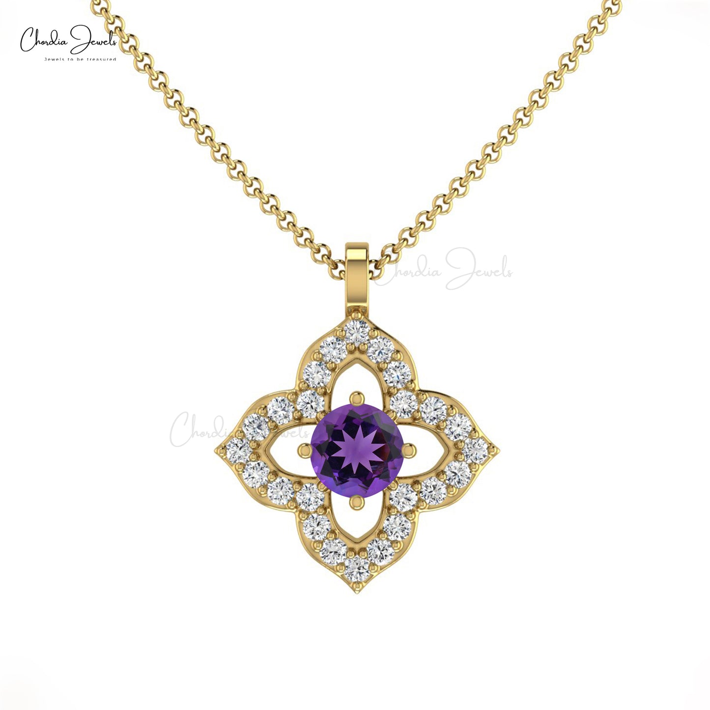 Shop Amethyst & Diamond Pendant