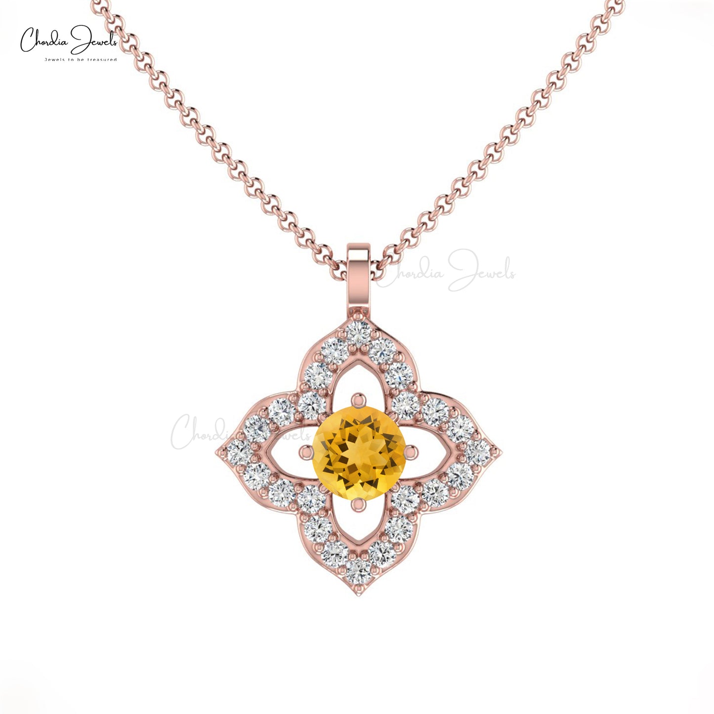 Shop Citrine & Diamond Pendant