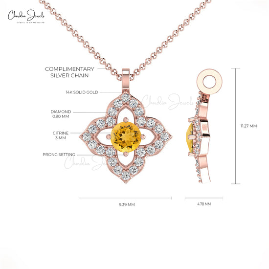 Shop Citrine & Diamond Pendant