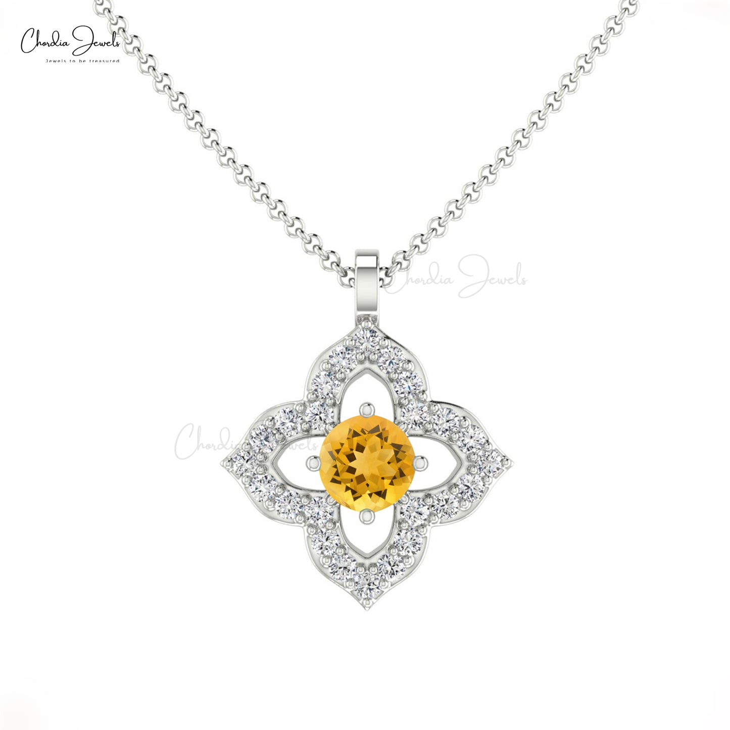 Shop Citrine & Diamond Pendant