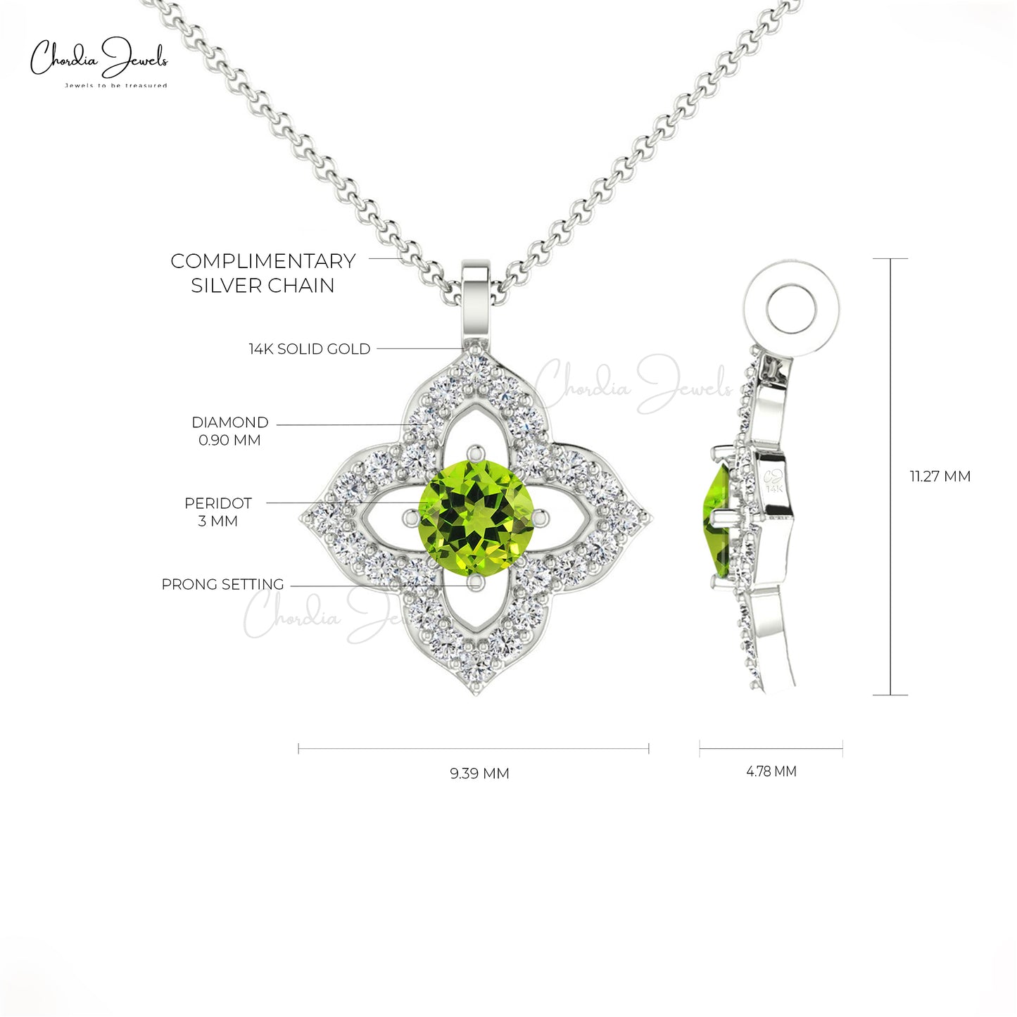 Load image into Gallery viewer, Buy Peridot floral Pendant
