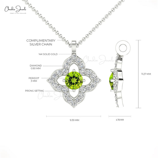 Buy Peridot floral Pendant