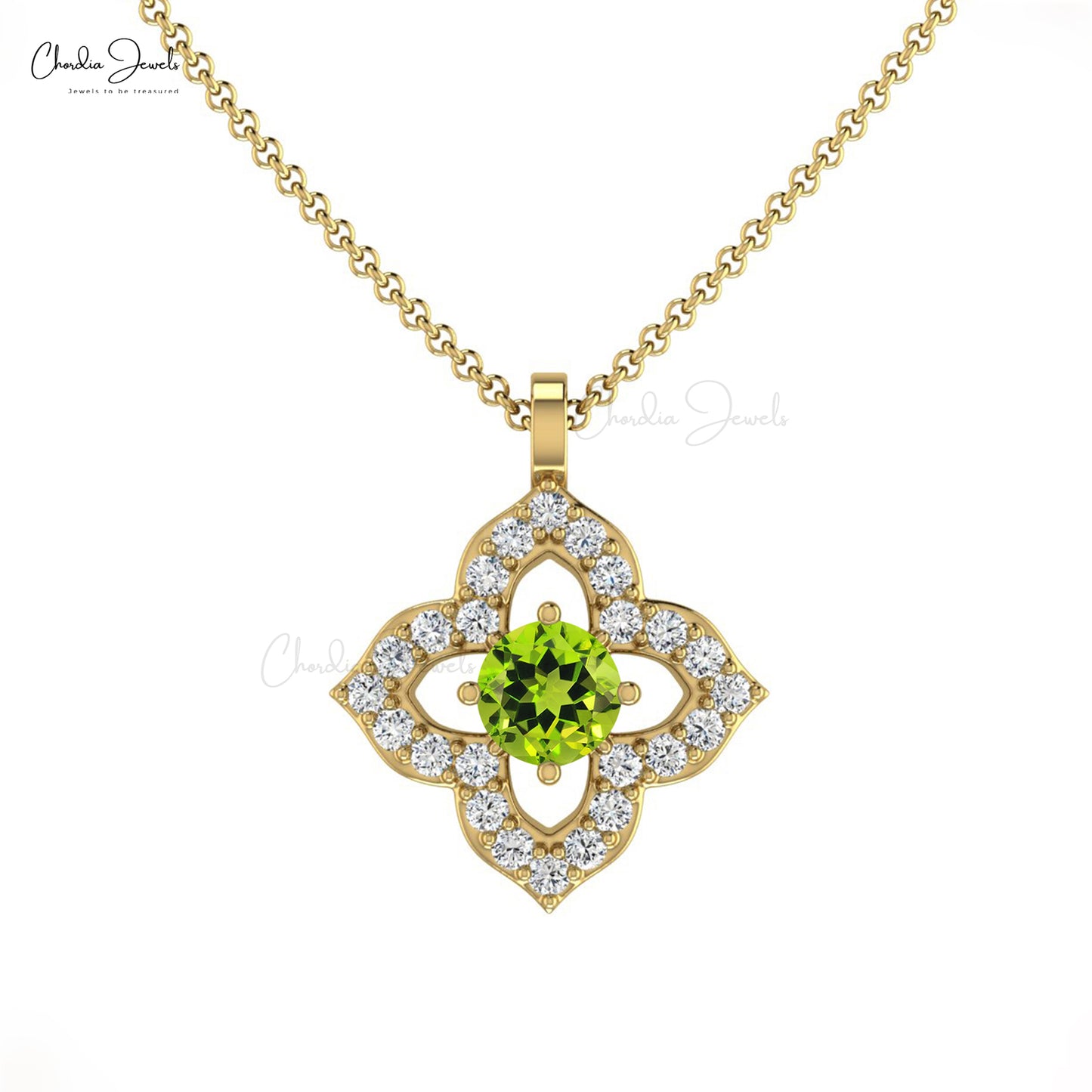 Buy Peridot floral Pendant