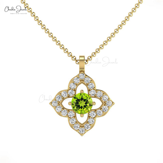 Load image into Gallery viewer, Buy Peridot floral Pendant
