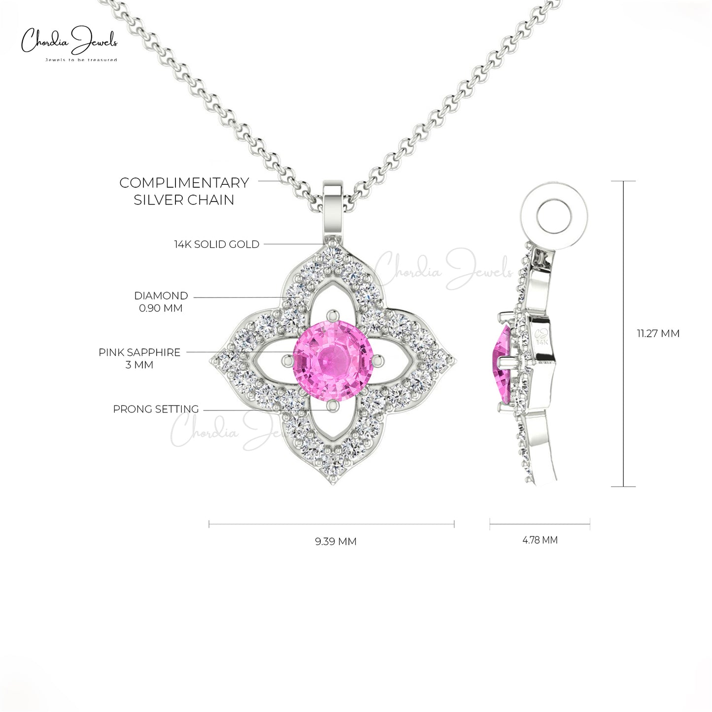 Buy Pink sapphire pendant