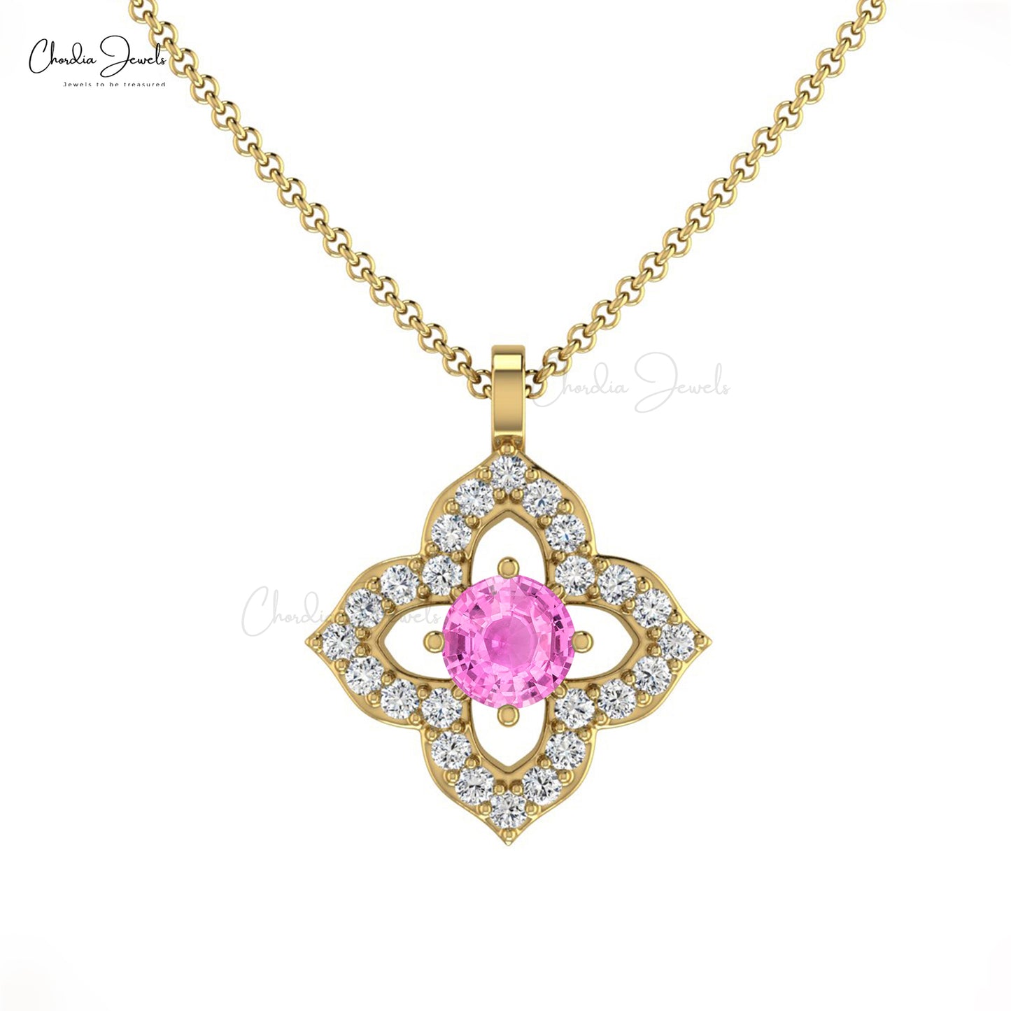 Diamond Floral Pendant