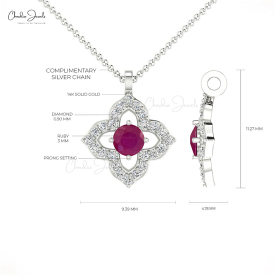 Buy Ruby Floral Pendant