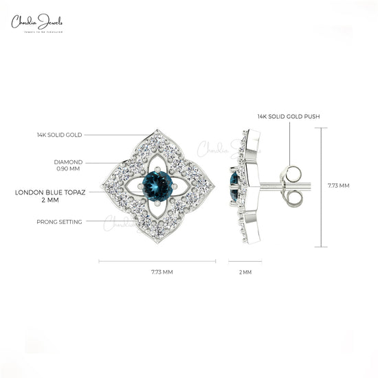 london topaz floral studs