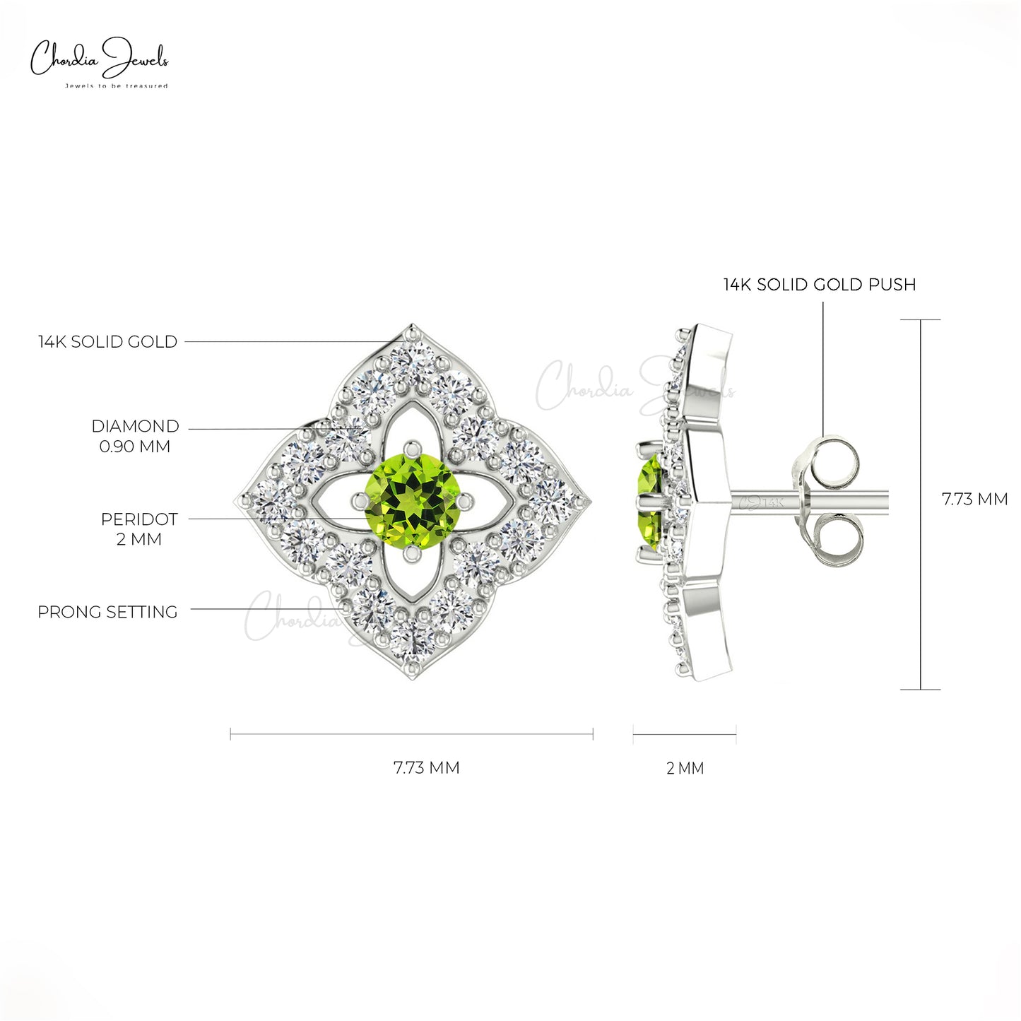 14k Solid Gold Push Back Earrings