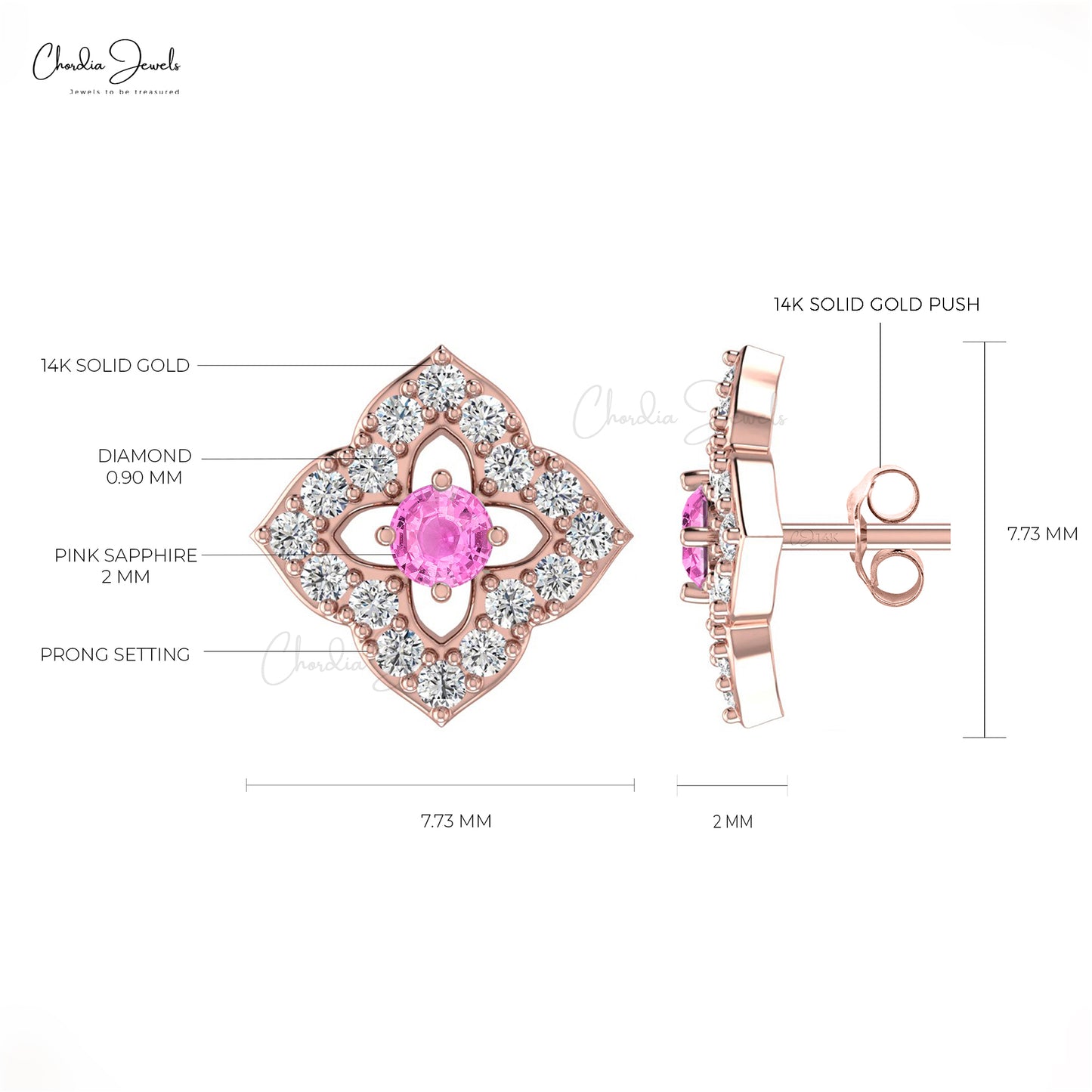 Diamond Push Back Earrings
