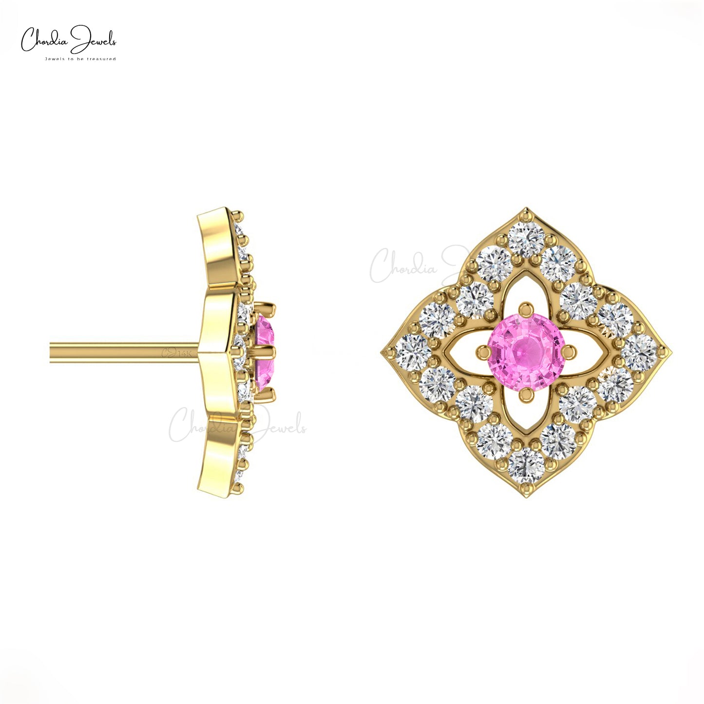Gemstone Halo Earrings