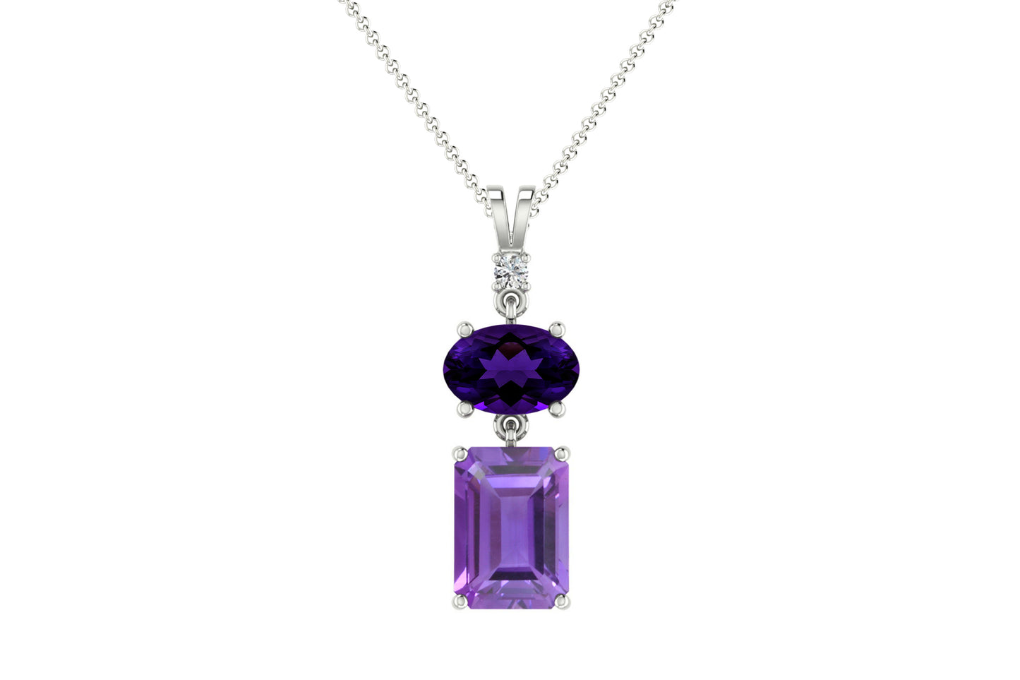 Buy Amethyst & Diamond Pendant