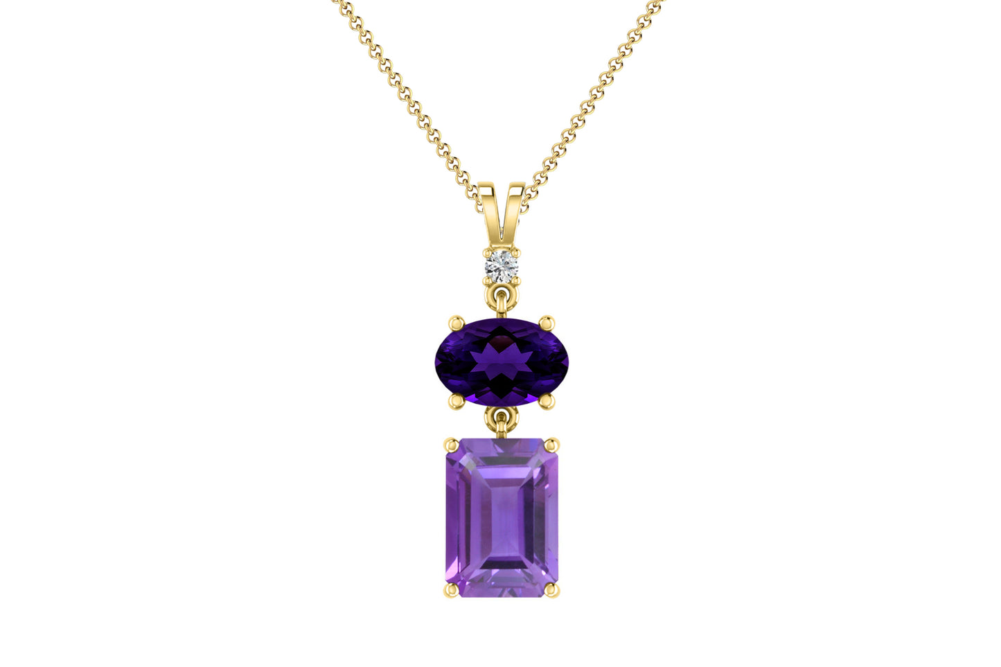 Buy Amethyst & Diamond Pendant