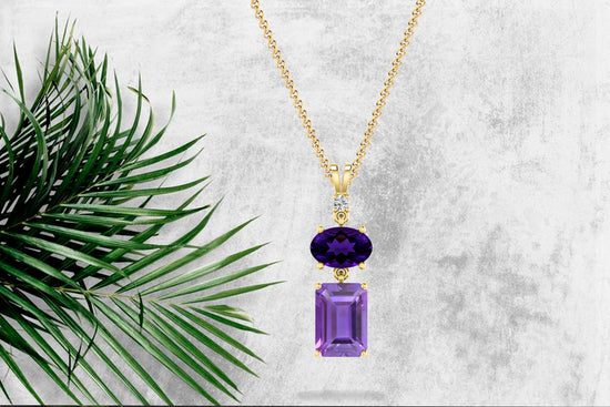 Buy Amethyst & Diamond Pendant