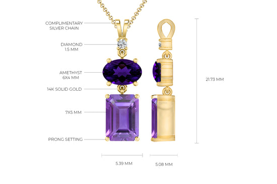 Buy Amethyst & Diamond Pendant