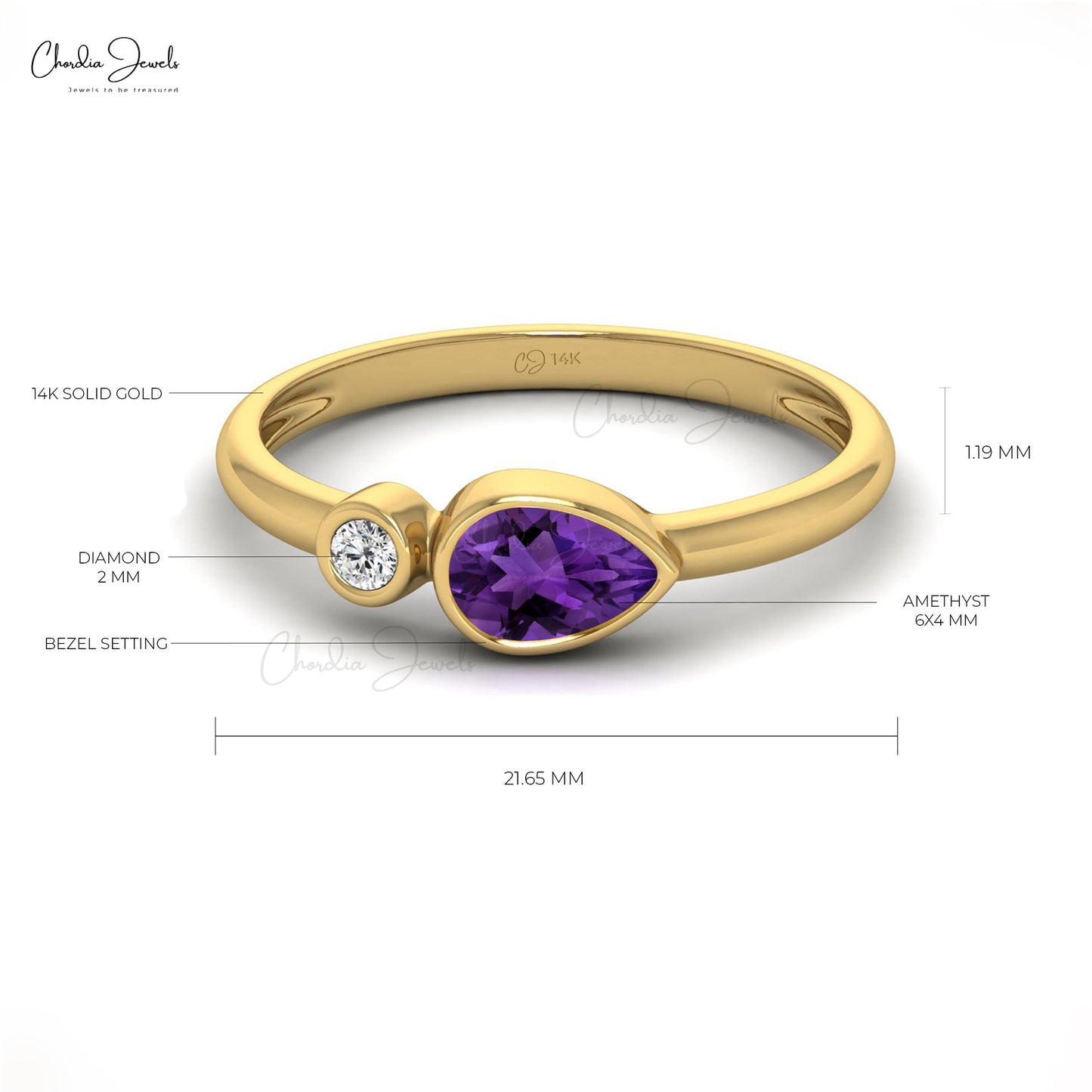 2-stone 14k gold ring