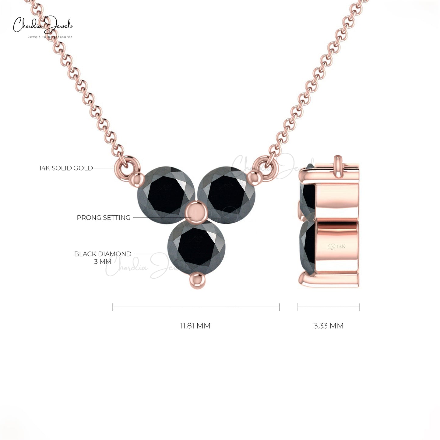 Genuine Black diamond Necklace