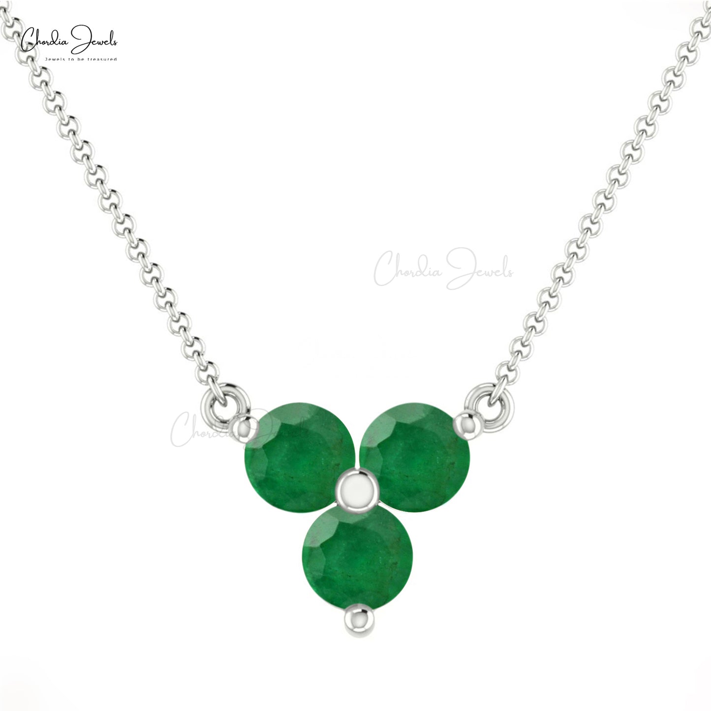 Colombian Emerald Pendant with Oval Emerald and Diamonds in 18K White Gold  - Kwiat