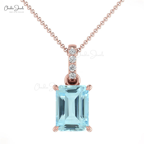 Emerald Cut Diamond Halo Necklace — Salvatore & Co.
