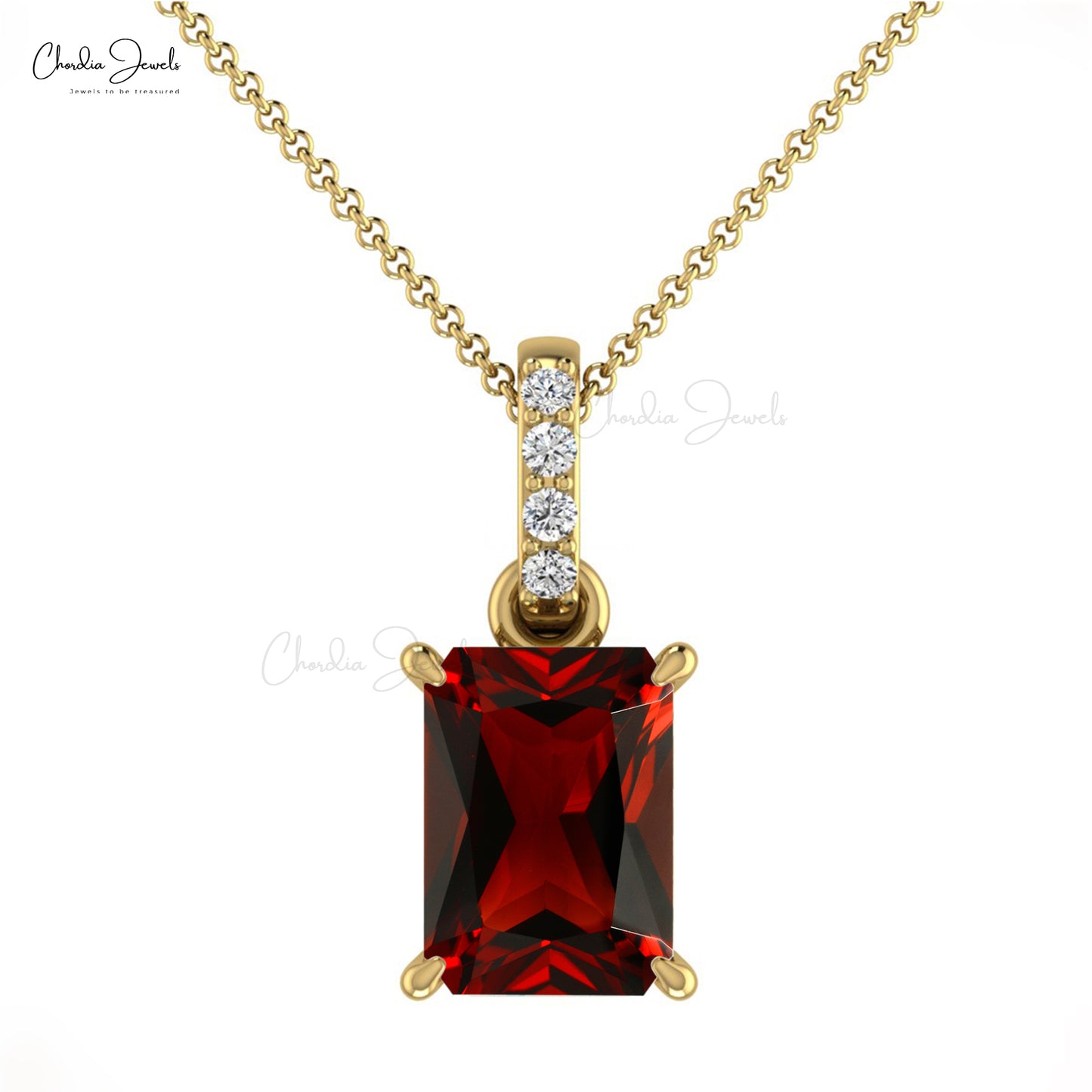 Gold Garnet Pendant