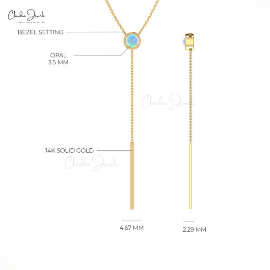 14K Gold Lariat Necklace