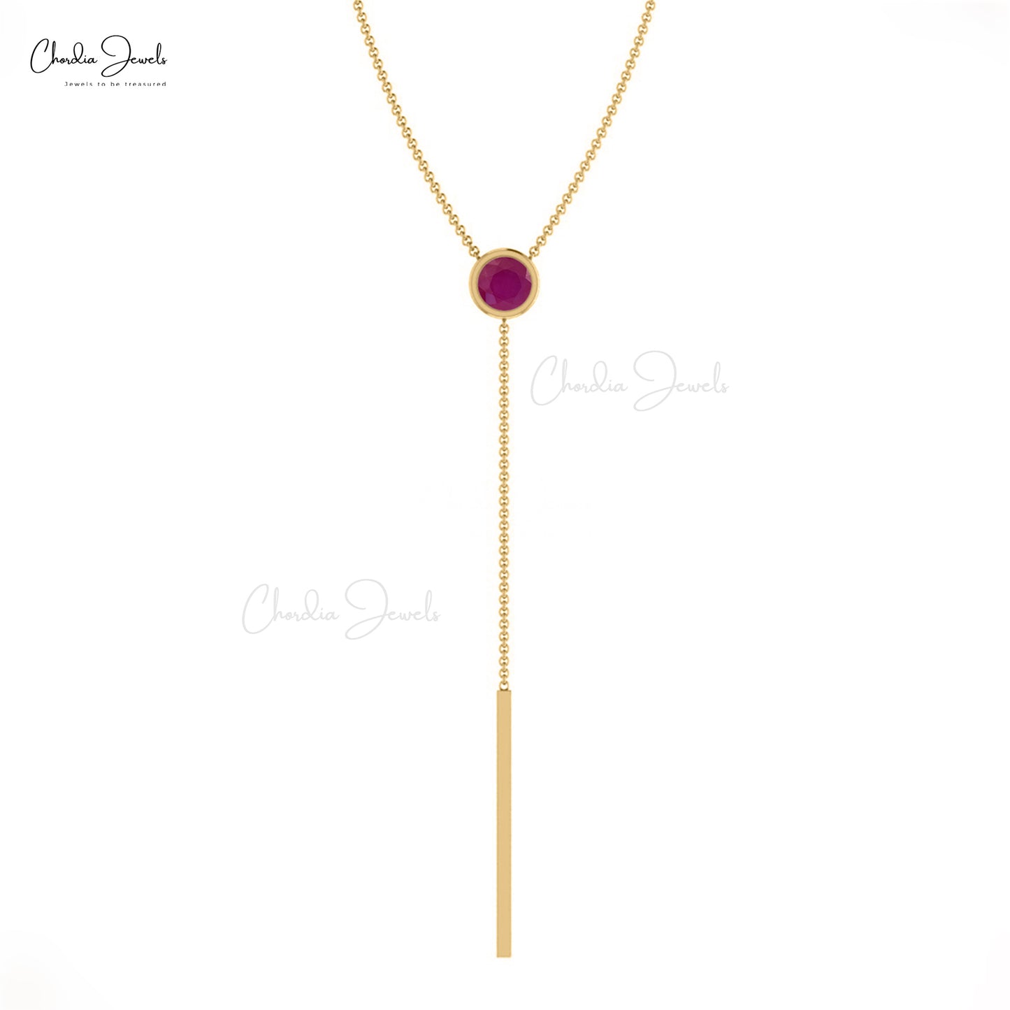 Round Ruby Necklace 