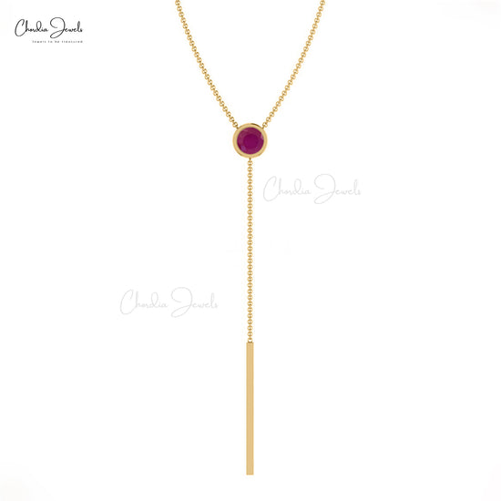 Round Ruby Necklace 