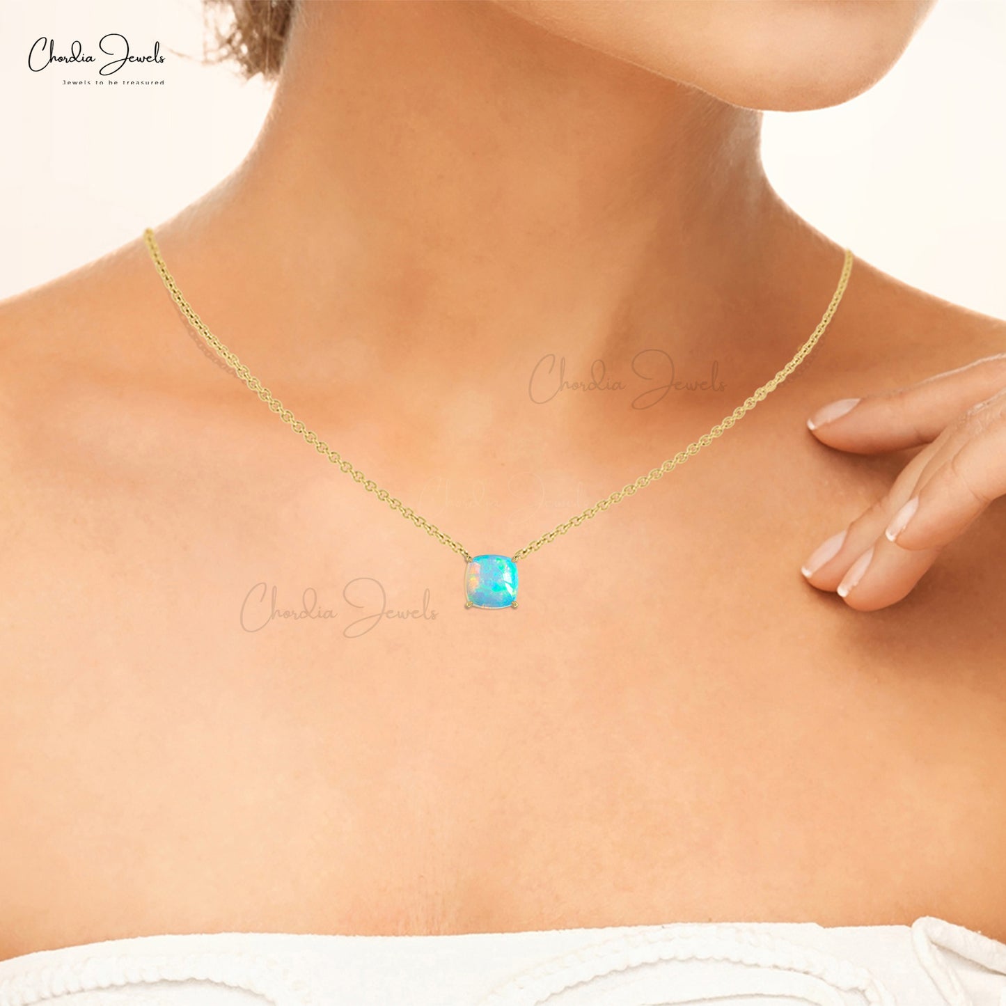 Solitaire Opal Necklace