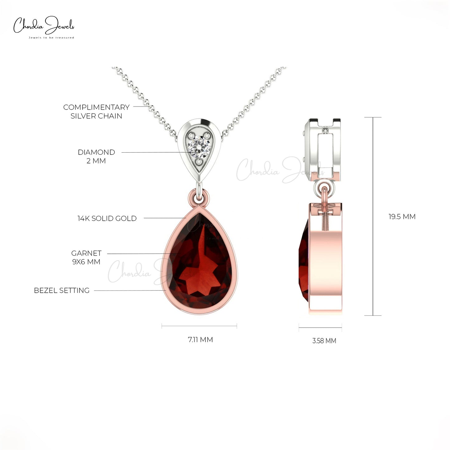 Two Stone Dangle Pendant