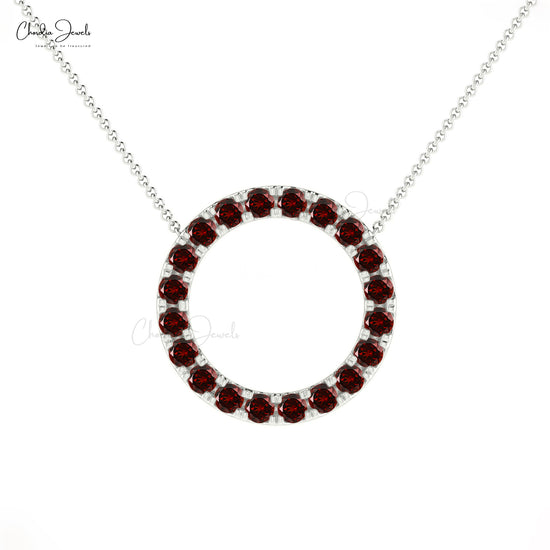 Garnet Circle Necklace