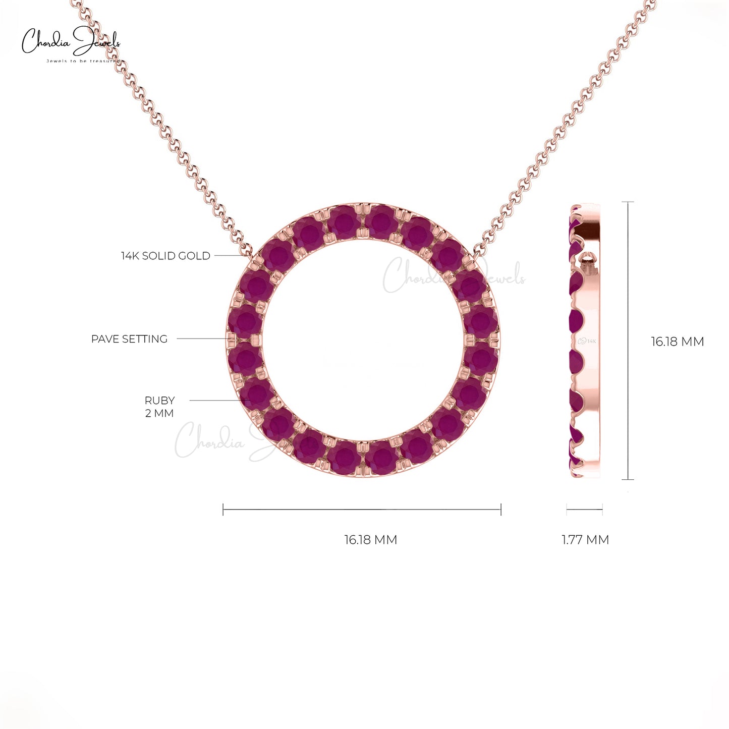 Natural Burma Ruby Chain necklace
