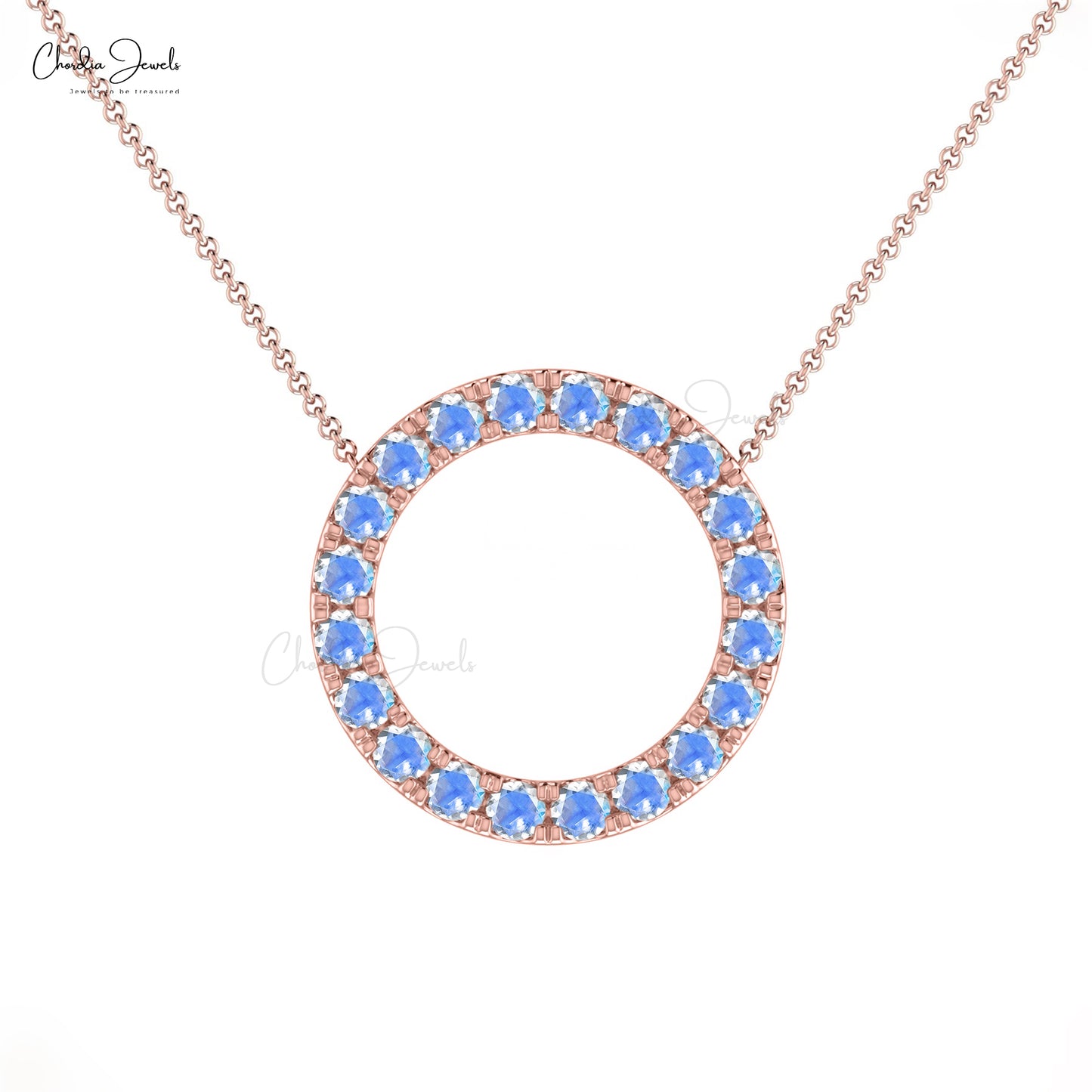 Buy 2mm Rainbow Moonstone Necklace in 14k Real Gold June Birthstone