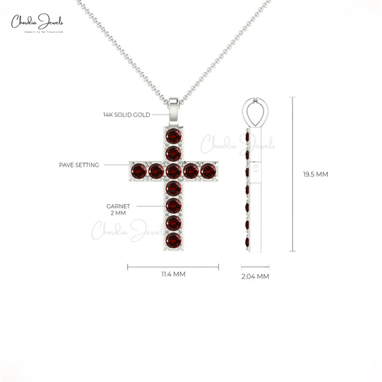 Garnet Cross Locket Pendant