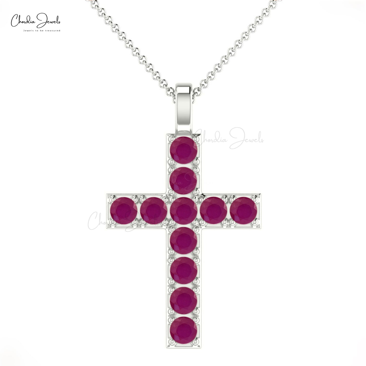 Buy Ruby Cross Pendant