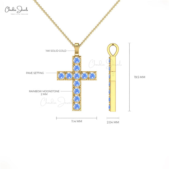 Buy Rudra Fashion Jewellery Round Cut 14k Rose Gold Over Sterling Silver  Tanzanite Ribbon Cross Pendant Necklace for Womens. at Amazon.in