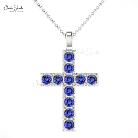 Tanzanite Cross Necklace – Vargas Jewelers