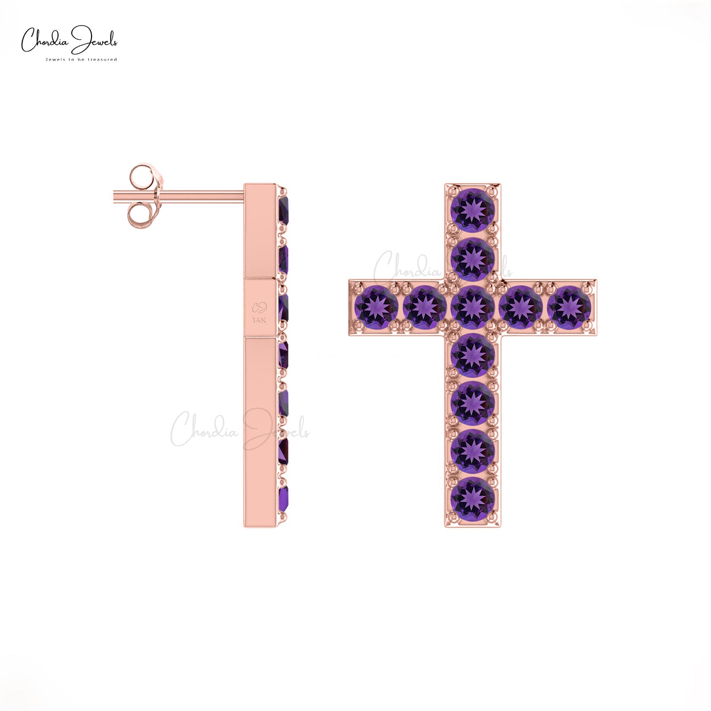 14k Gold Jesus Earrings