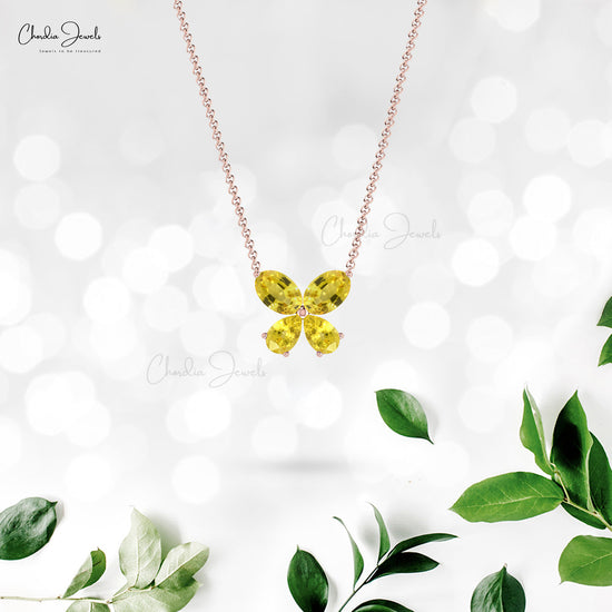 yellow sapphire butterfly necklace