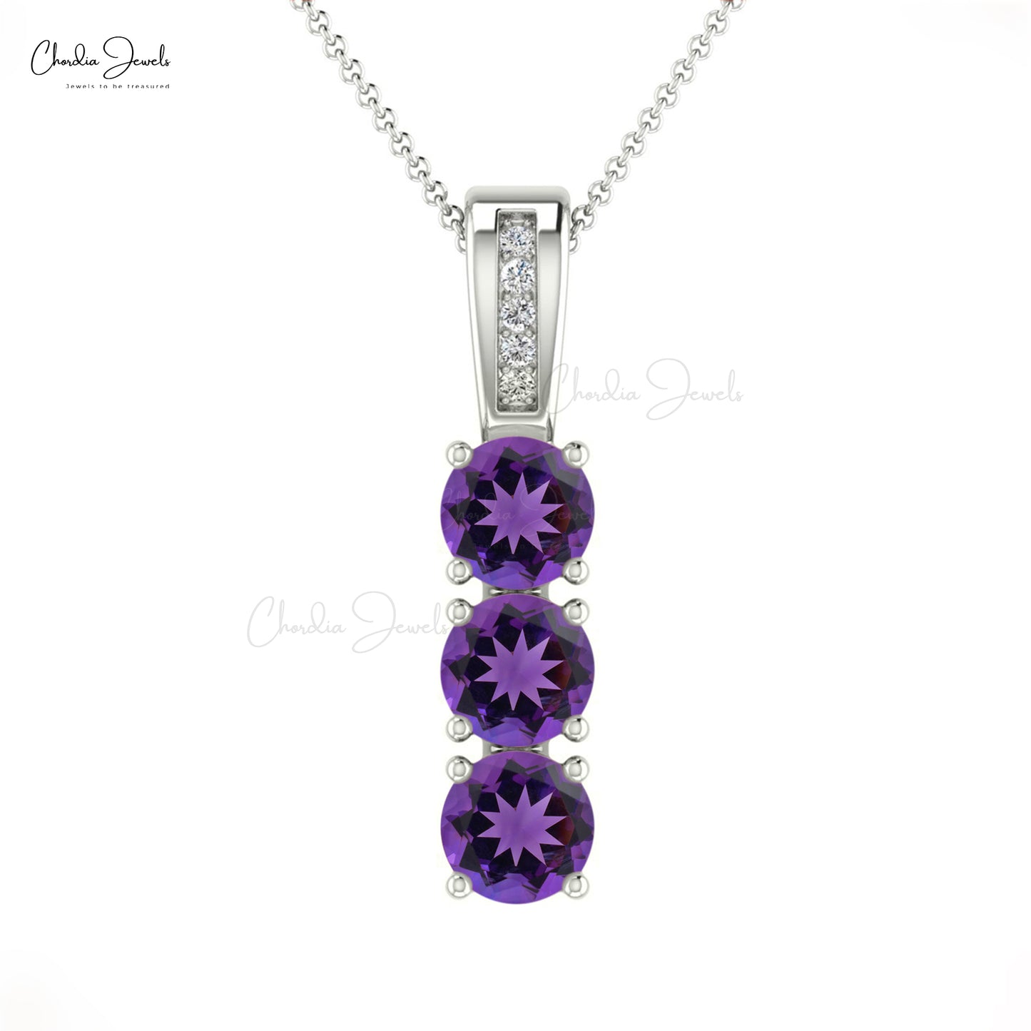 Buy Amethyst & Diamond Pendant