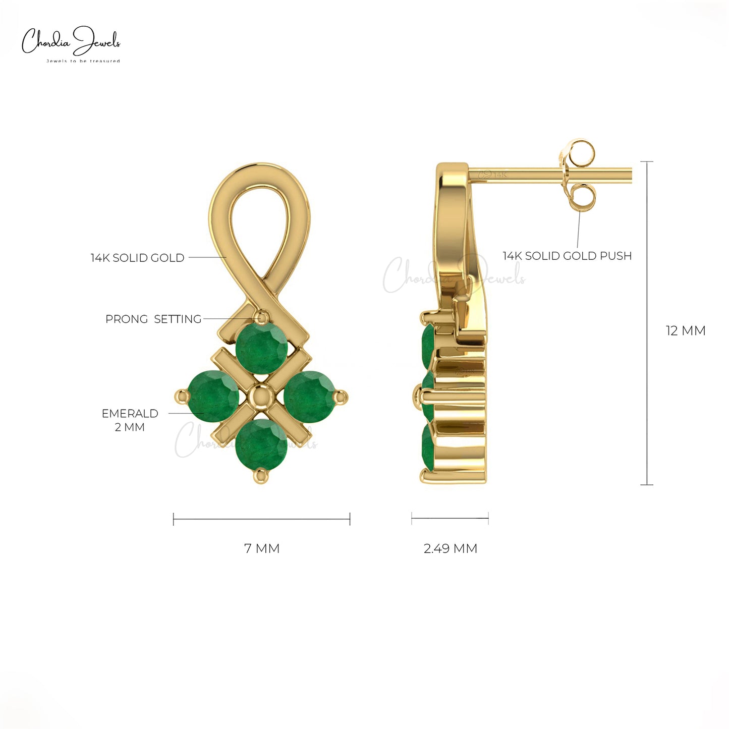 4 Stone Earrings