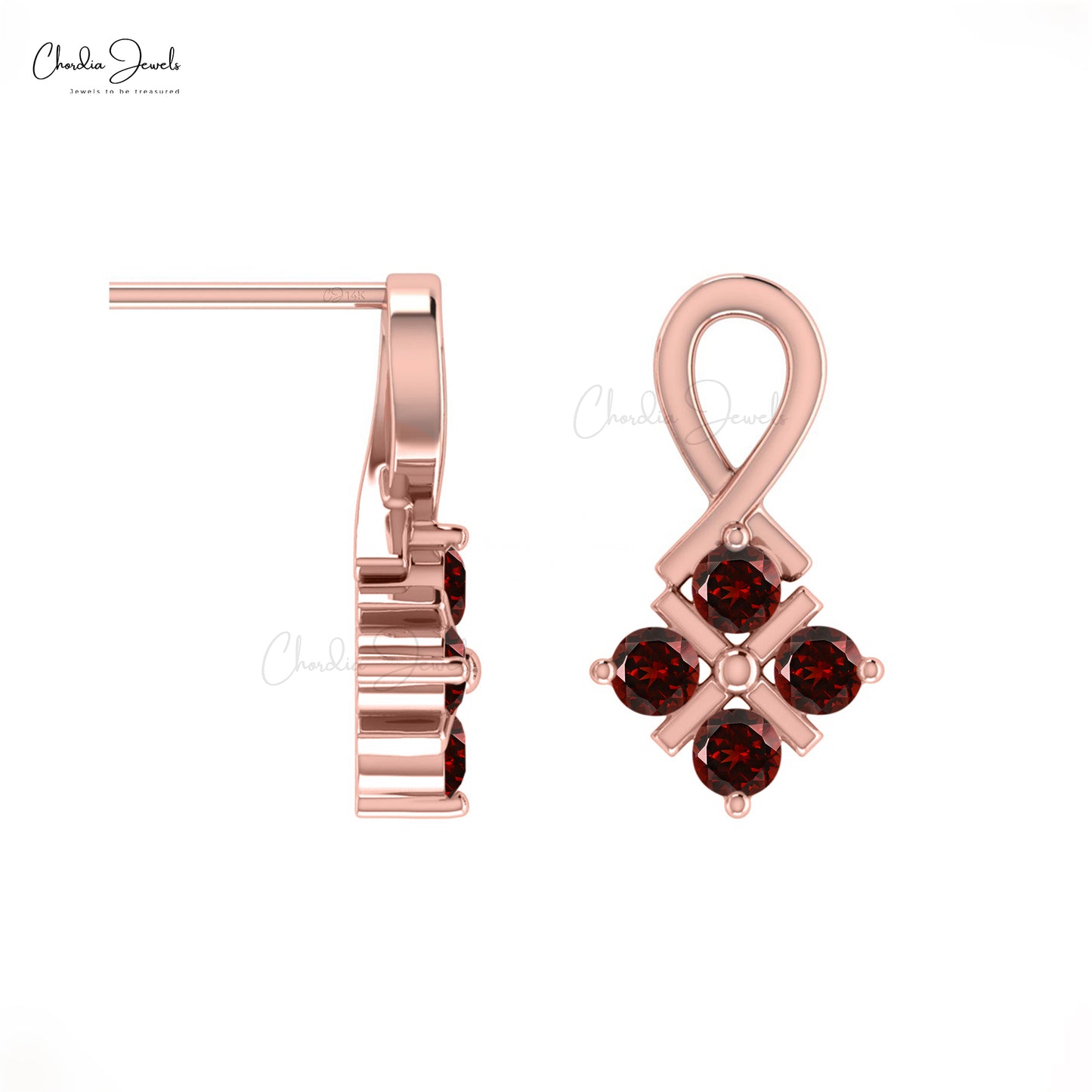 Buy Garnet Twisted Studs