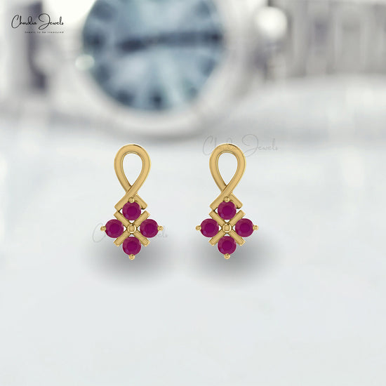 14k gold ruby earrings