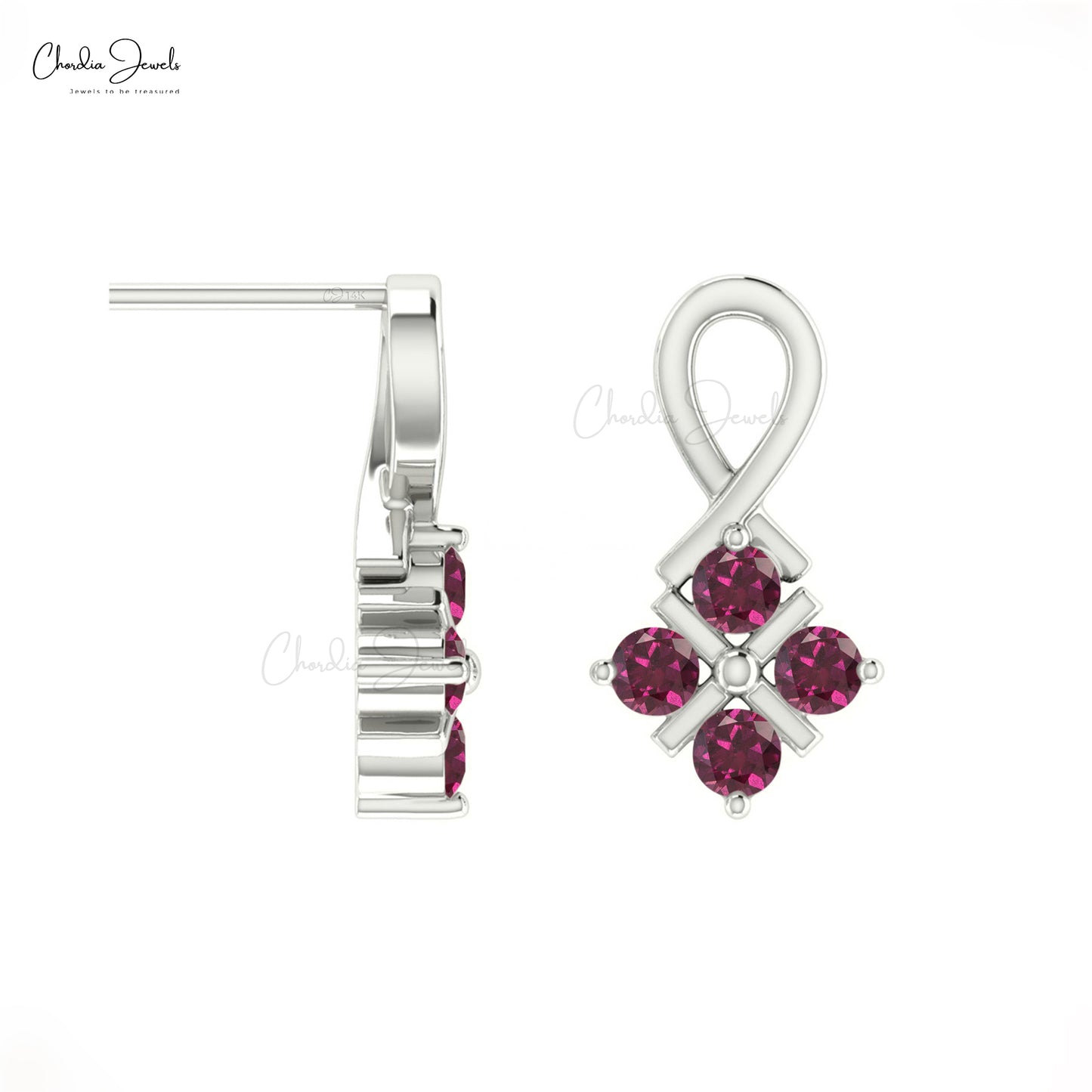 Shop Rhodolite Garnet Twisted Earrings